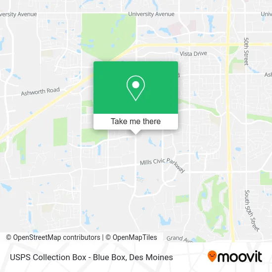 Mapa de USPS Collection Box - Blue Box