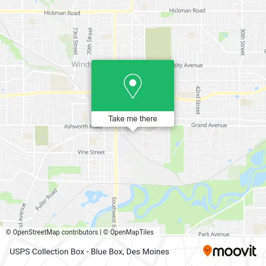 Mapa de USPS Collection Box - Blue Box