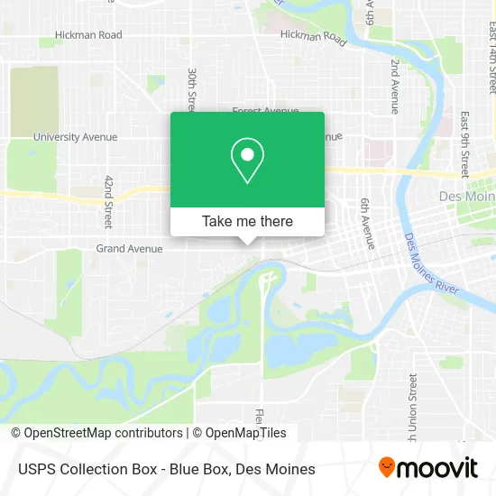 Mapa de USPS Collection Box - Blue Box