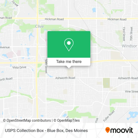 Mapa de USPS Collection Box - Blue Box