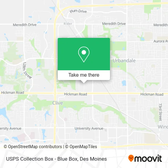 Mapa de USPS Collection Box - Blue Box