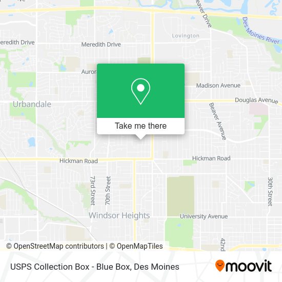 USPS Collection Box - Blue Box map