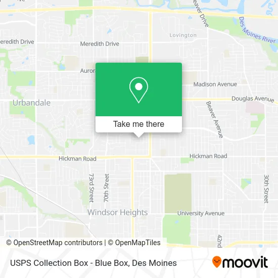 Mapa de USPS Collection Box - Blue Box