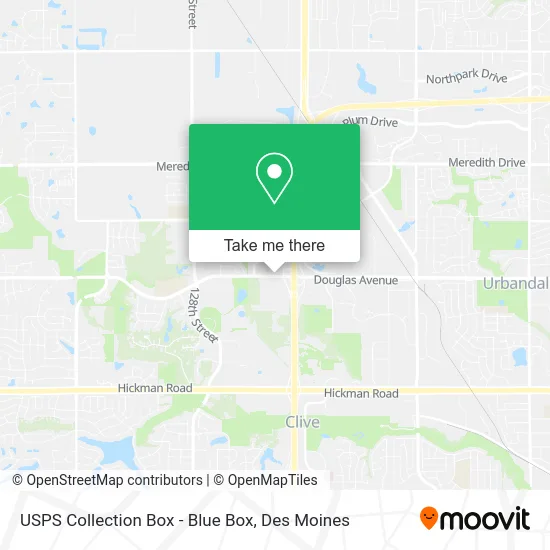 Mapa de USPS Collection Box - Blue Box
