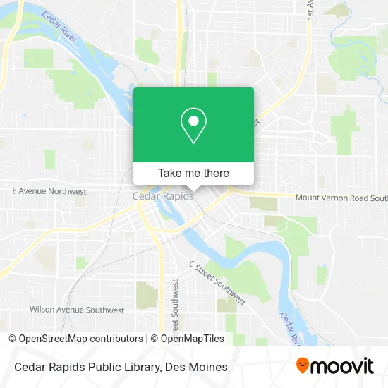Cedar Rapids Public Library map