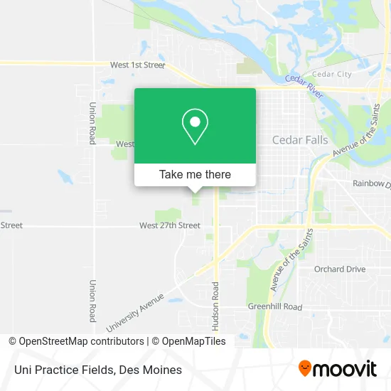 Uni Practice Fields map