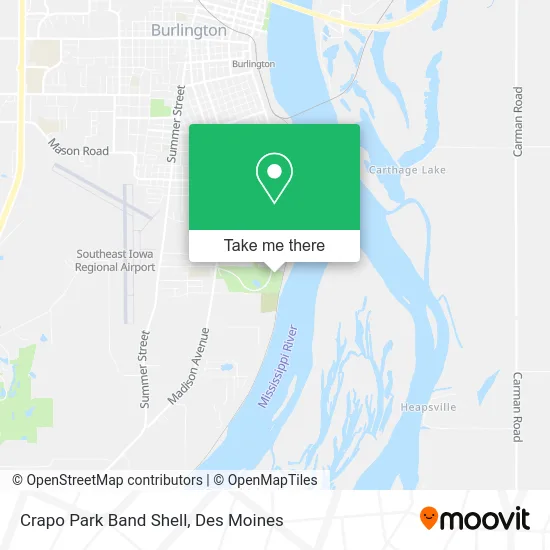 Crapo Park Band Shell map