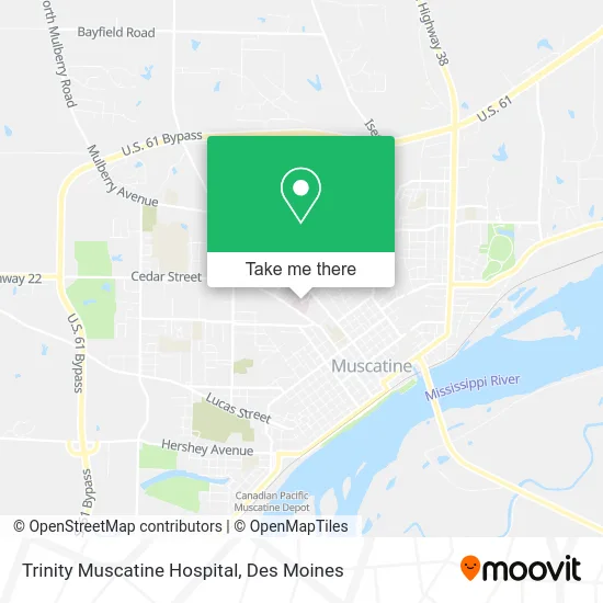 Trinity Muscatine Hospital map