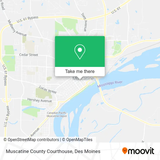 Muscatine County Courthouse map