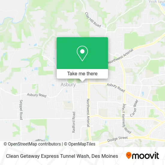 Clean Getaway Express Tunnel Wash map