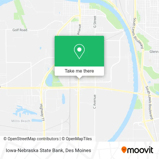 Iowa-Nebraska State Bank map
