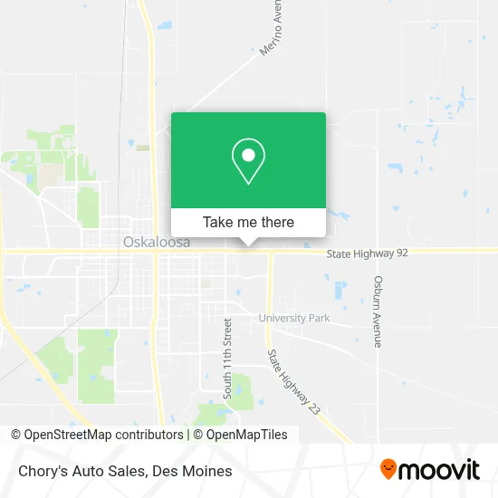 Chory's Auto Sales map