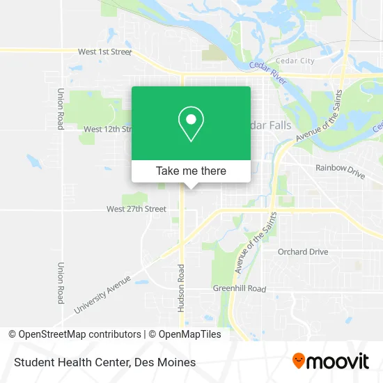 Student Health Center map