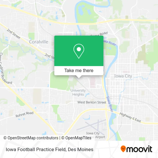 Iowa Football Practice Field map