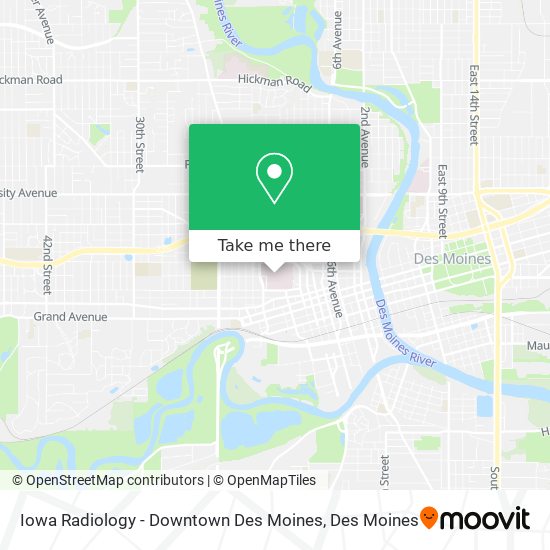 Mapa de Iowa Radiology - Downtown Des Moines