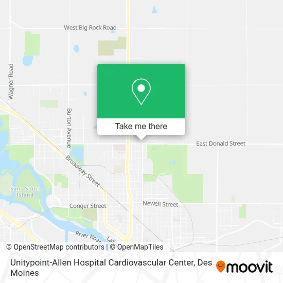Unitypoint-Allen Hospital Cardiovascular Center map