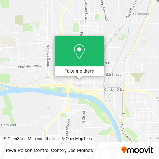 Iowa Poison Control Center map
