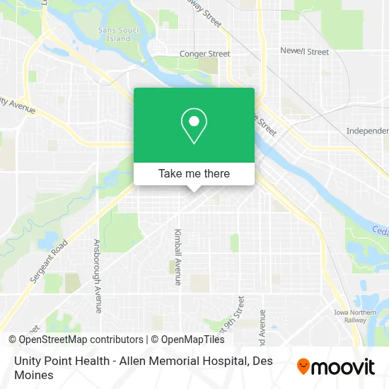 Unity Point Health - Allen Memorial Hospital map