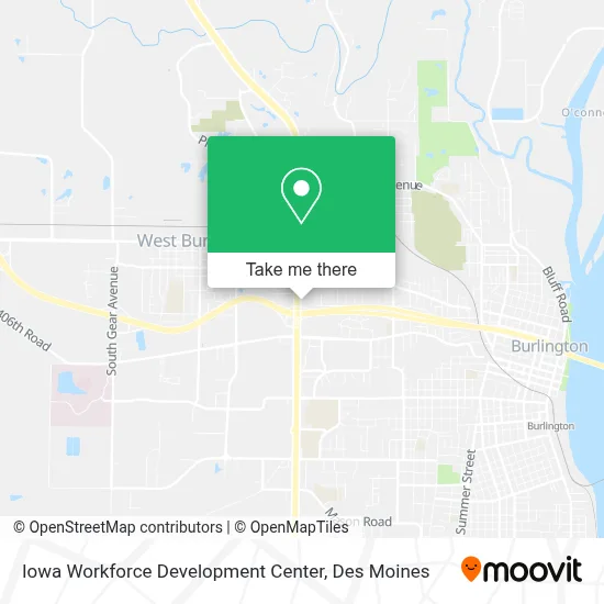 Iowa Workforce Development Center map