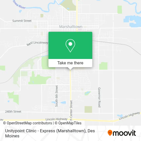 Unitypoint Clinic - Express (Marshalltown) map
