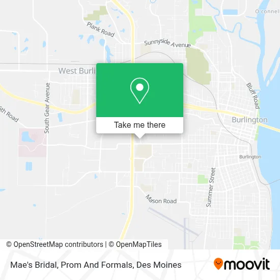 Mae's Bridal, Prom And Formals map