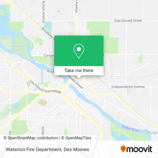 Waterloo Fire Department map