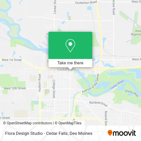 Flora Design Studio - Cedar Falls map
