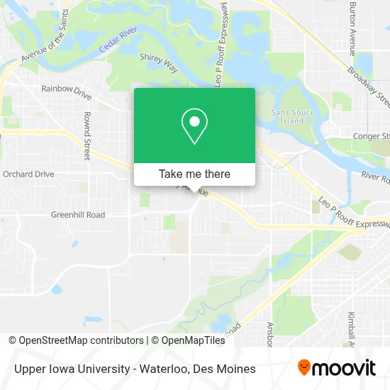 Upper Iowa University - Waterloo map