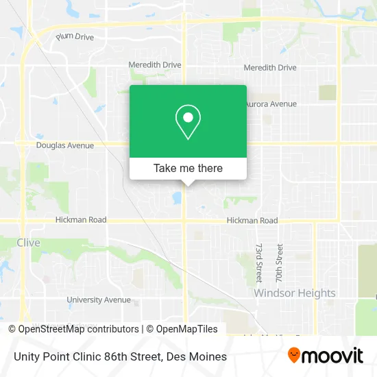Unity Point Clinic 86th Street map
