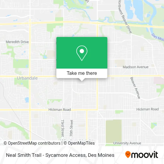 Neal Smith Trail - Sycamore Access map