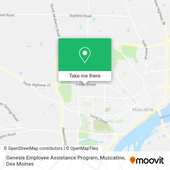 Genesis Employee Assistance Program, Muscatine map