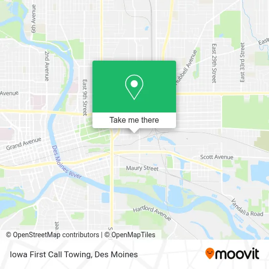 Iowa First Call Towing map