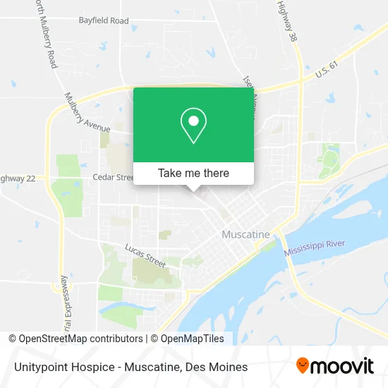 Unitypoint Hospice - Muscatine map