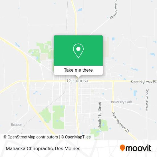 Mahaska Chiropractic map