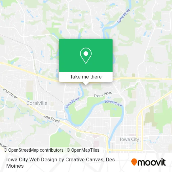 Iowa City Web Design by Creative Canvas map