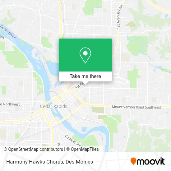 Harmony Hawks Chorus map