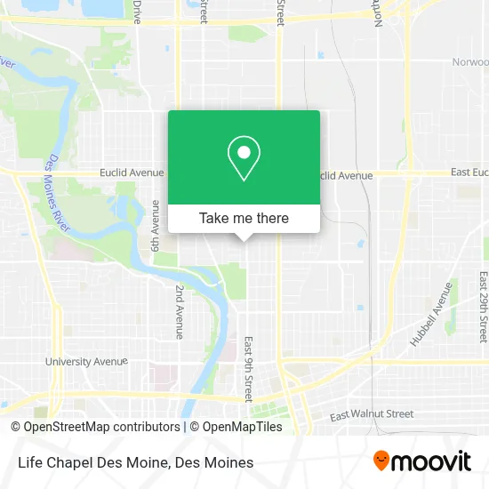 Life Chapel Des Moine map