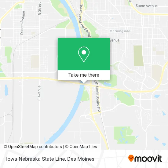 Iowa-Nebraska State Line map