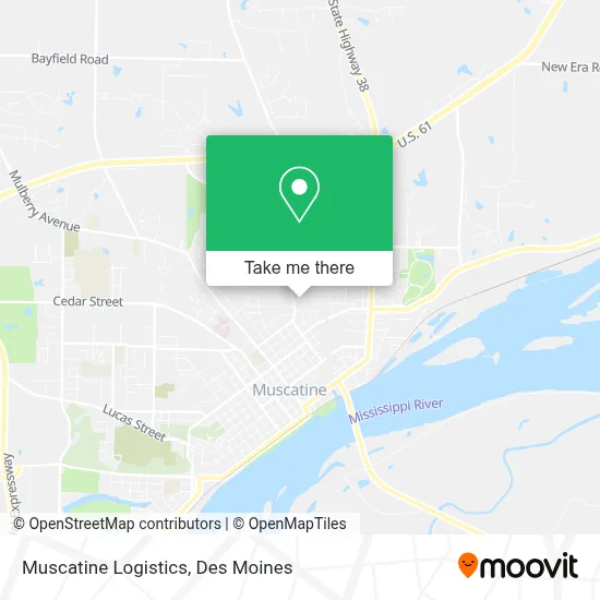 Muscatine Logistics map