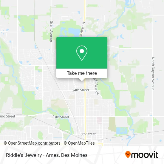 Riddle's Jewelry - Ames map