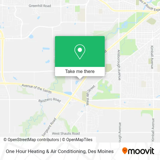 One Hour Heating & Air Conditioning map
