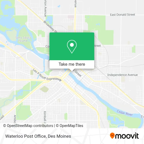 Waterloo Post Office map