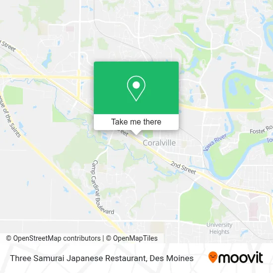 Three Samurai Japanese Restaurant map