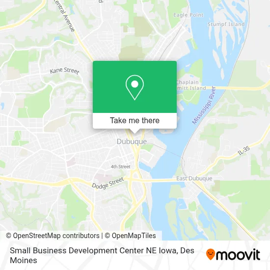 Small Business Development Center NE Iowa map