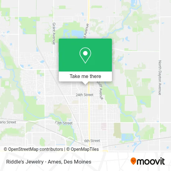 Riddle's Jewelry - Ames map