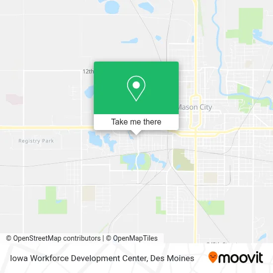Iowa Workforce Development Center map
