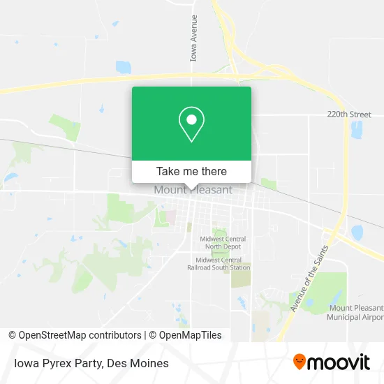 Iowa Pyrex Party map