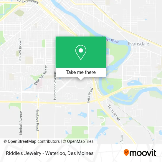 Riddle's Jewelry - Waterloo map