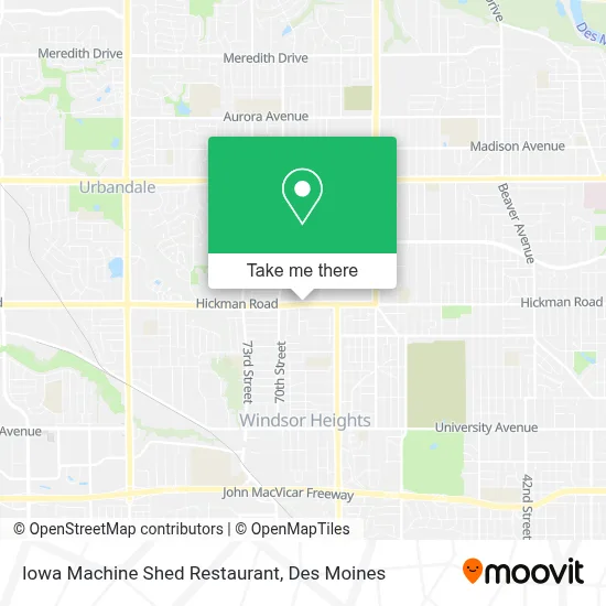 Iowa Machine Shed Restaurant map