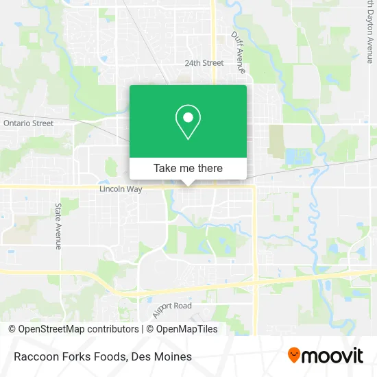 Raccoon Forks Foods map